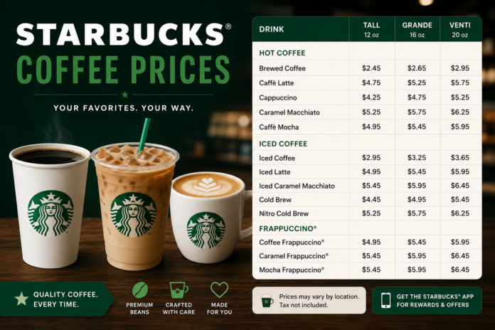 Starbucks Coffee Prices